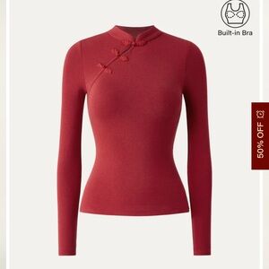 OGL Women's Long Sleeve Top in Deep Red
